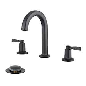 Larko 8 in. Widespread 2-Handle Bathroom Faucet in Matte Black