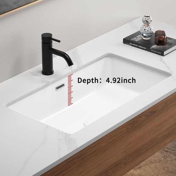 Tatahance 27.56 in. Undermount Rectangular Bathroom Sink Deep