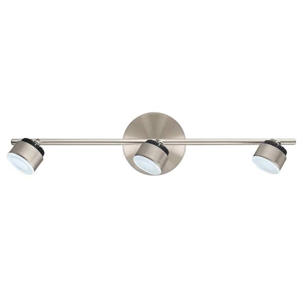 Eglo Armento 1 Collection 22.83 in. W 3-Light Satin Nickel Dimmable Integrated LED Track Lighting Kit with Adjustable Heads