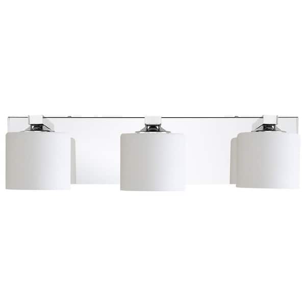 LAZYTIME HOME DECOR INC 20.5 in. 3 Light Chrome Plating Vanity Light with Frosted Glass Shade