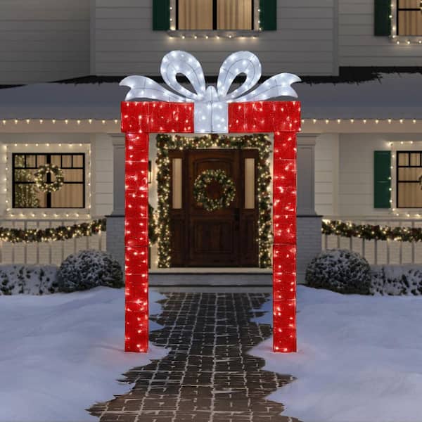 8.5 ft. Icicle Shimmer Giant-Sized LED Present Archway Holiday Yard Decoration