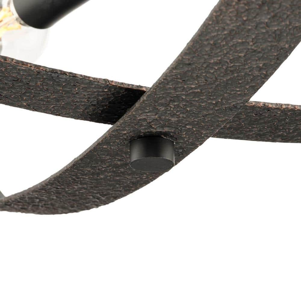 Matte Black 24" 4-Light Semi-Flush Mount Ceiling Fixture