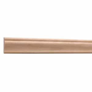 589-4WHW .375 in. D X 1.25 in. W X 47.5 in. L Unfinished White Hardwood Trim Moulding