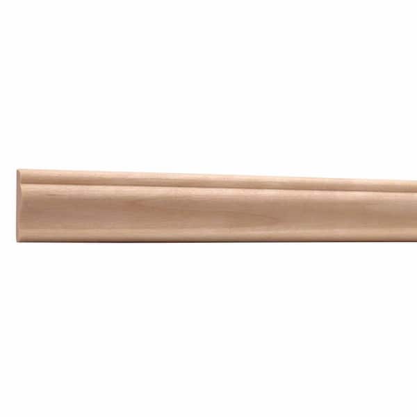 589-4WHW .375 in. D X 1.25 in. W X 47.5 in. L Unfinished White Hardwood Trim Moulding