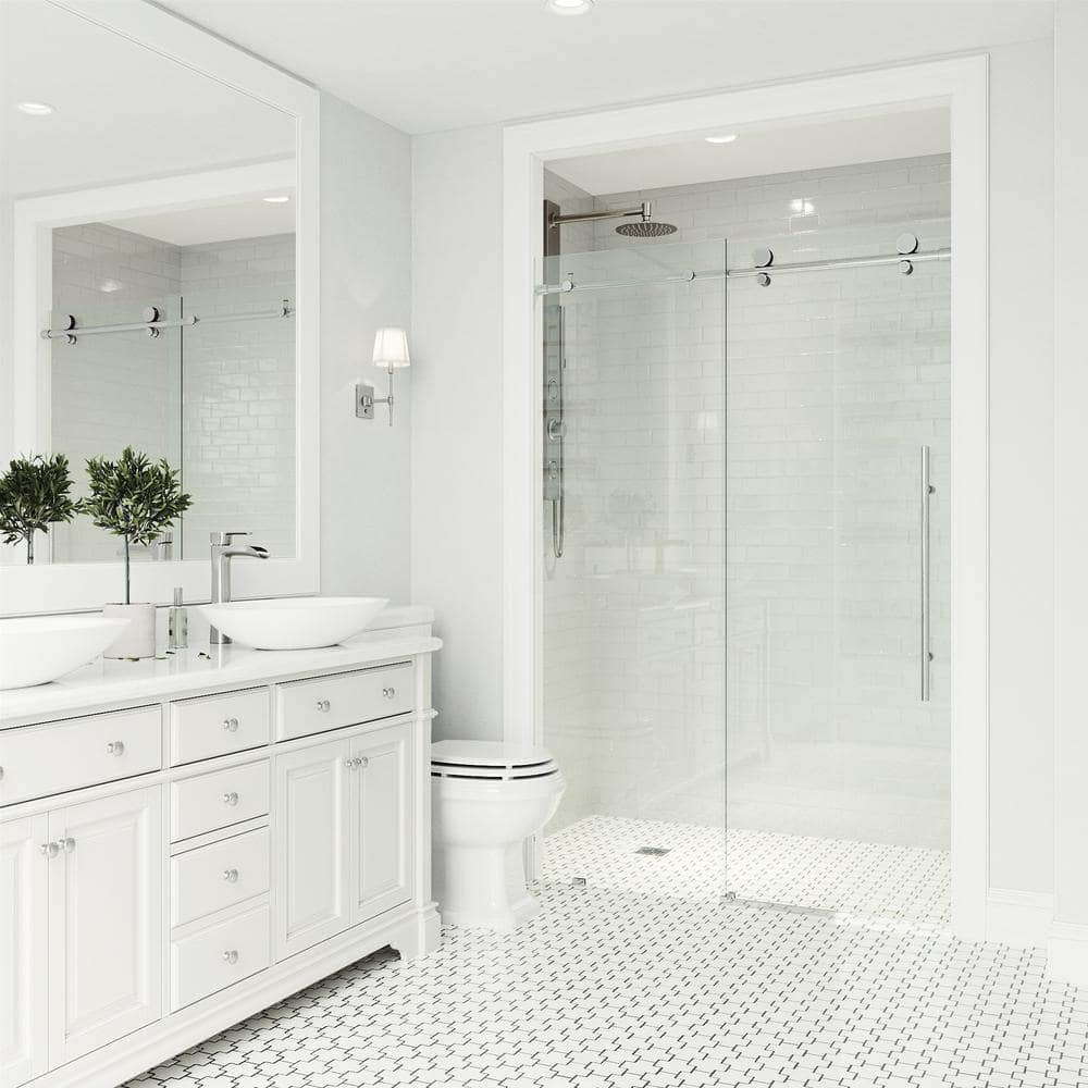 Elan E-Class 68" Frameless Chrome Sliding Shower Door