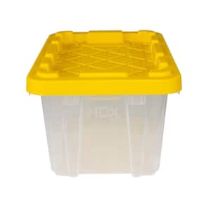 6.5-Qt Tough Storage Tote in Clear with Yellow Lid