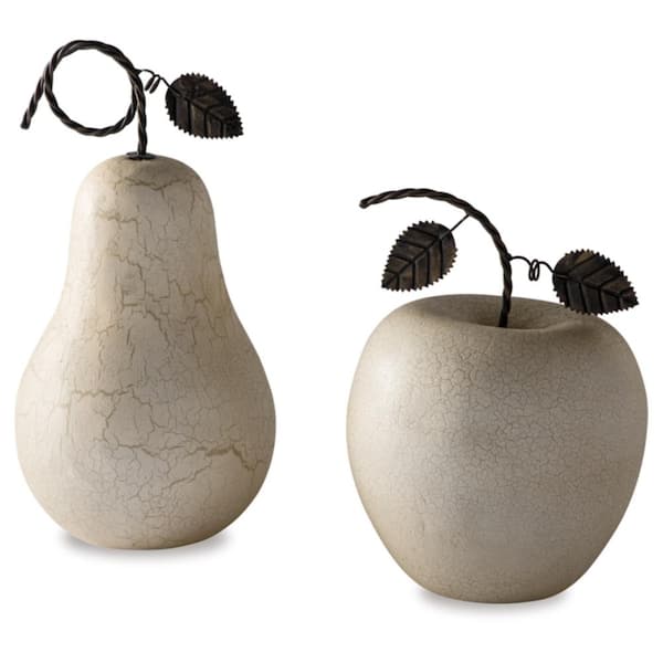 Signature Design By Ashley Bidelia White 7.38 in. x 13.5 in. Fruits Paper Sculpture, Set of 2