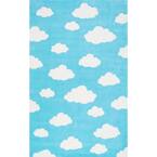 Clouds Playmat Blue 4 ft. x 6 ft. Area Rug