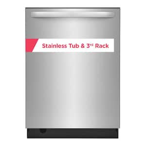 24 In. in. Top Control Built-In Tall Tub Dishwasher in Stainless Steel with 5-Cycles, 49 dBA