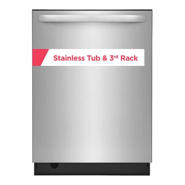 24 In. in. Top Control Built In Tall Tub Dishwasher in Stainless Steel with 5 Cycles 49 dBA