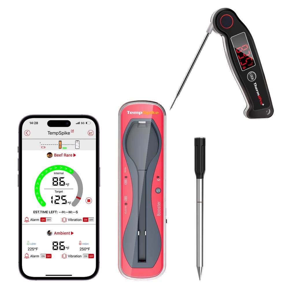ThermoPro Truly Wireless Meat Thermometer with Waterproof Digital InstantRead Thermometer