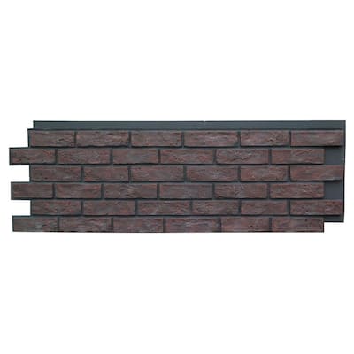 Brick Antique Red 15.25 in. x 43.5 in. Polyurethane Faux Stone Siding Panel (4-Pack)