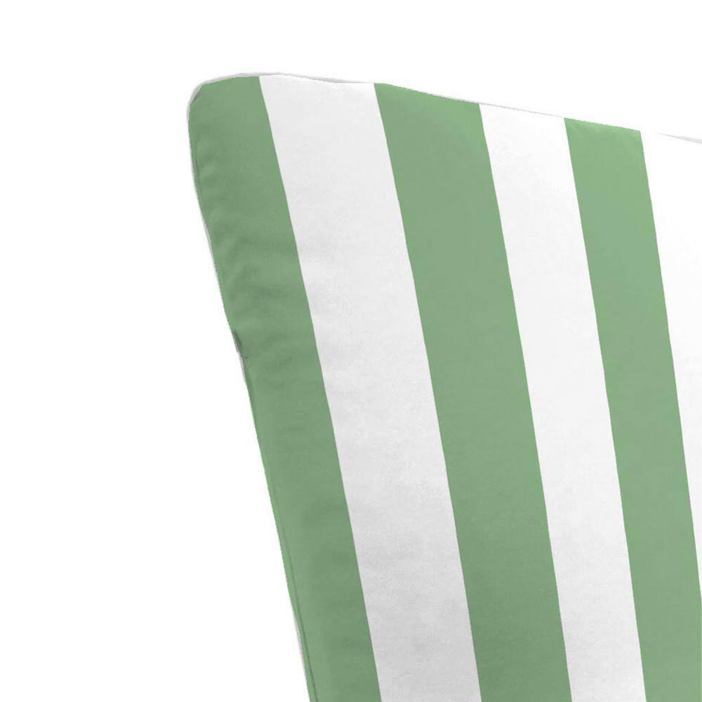 74" Green and White Striped Outdoor Chaise Lounge Cushion