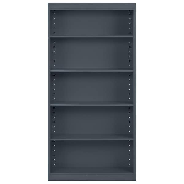Welded Steel Bookcase ( 36 in. W x 72 in. H x 12 in. D ) Freestanding Cabinet in Charcoal