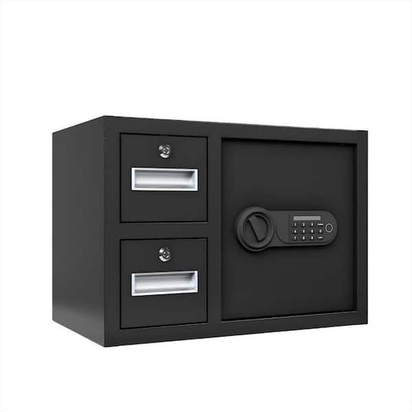 2 cu. ft. Steel Fire-Resistant Floor Safe with Electronic Locks, Shelf and 2-Drawers