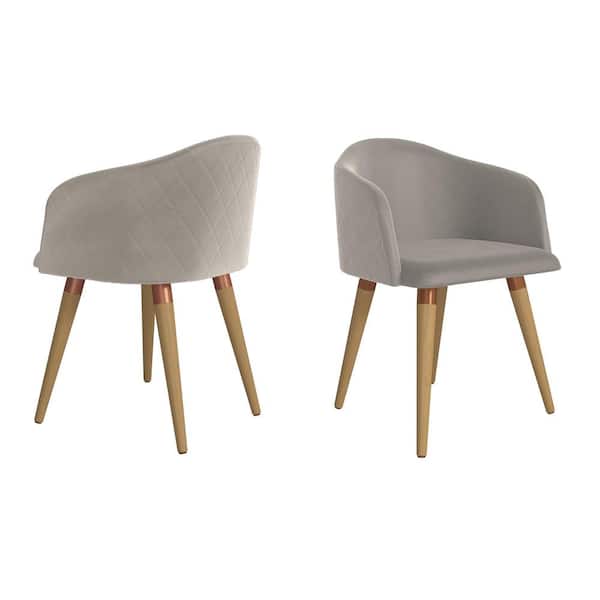 Luxor Scarsdale Beige Velvet Matelass Accent Chair (Set of 2)