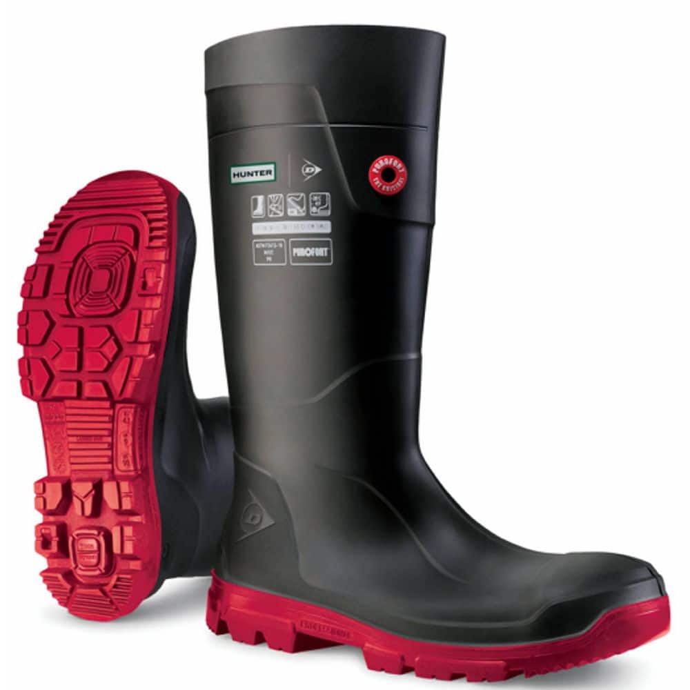 Unisex Hunter FieldPRO Full Safety 14 in. Waterproof Rubber Purofort Boots-Black/Red-Size 10 price history on PriceWatchPro
