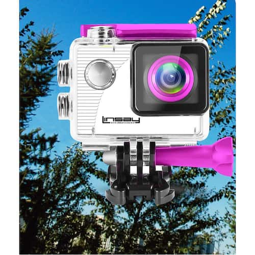 Funny Kids Pink Action Camera Sport Outdoor Activities HD Video and Photos Micro SD Card Slot up to 32GB Kids Cameras