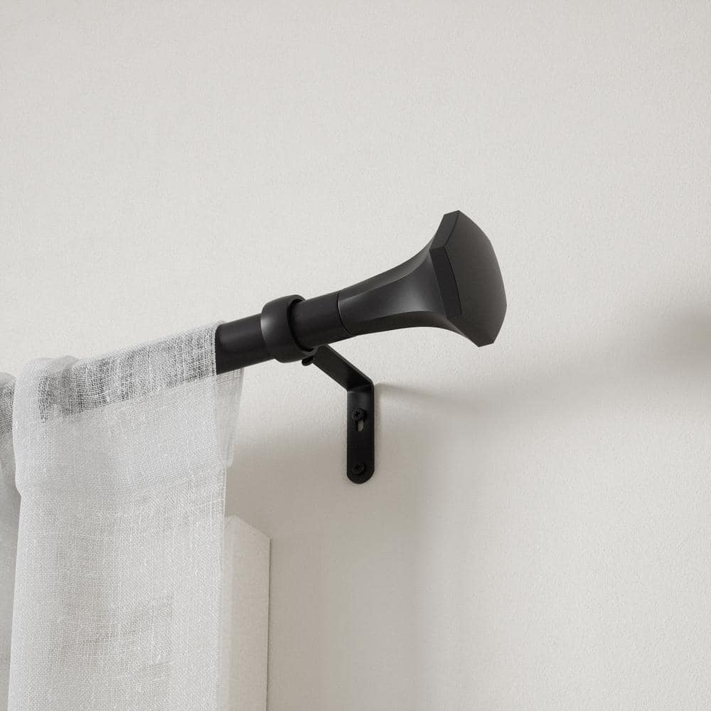 Sita Matte Black Adjustable Steel Curtain Rod