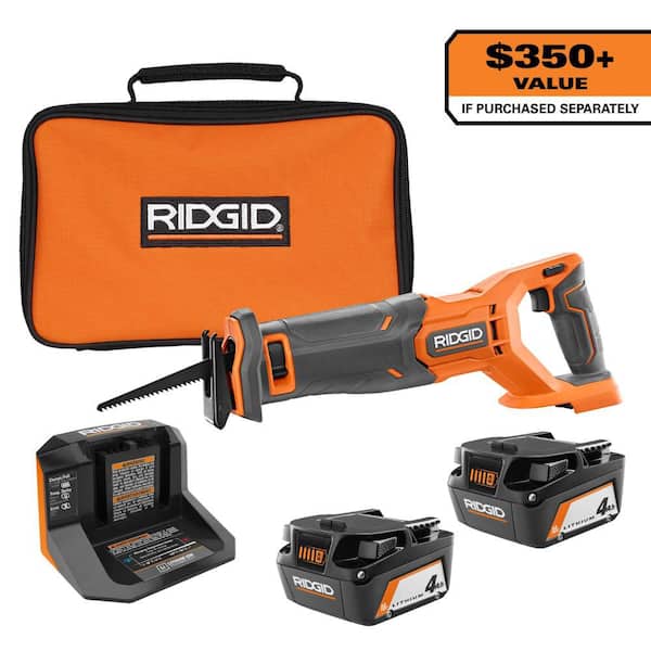 18V Cordless Reciprocating Saw with (2) 4.0 Ah Batteries, 18V Charger, and Bag