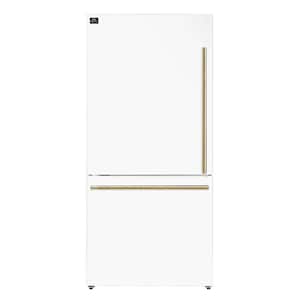 Milano 31 in. White Bottom Freezer Refrigerator with Ice Maker