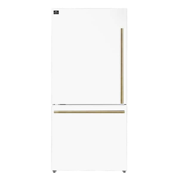 Forno Milano 31 in. White Bottom Freezer Refrigerator with Ice Maker