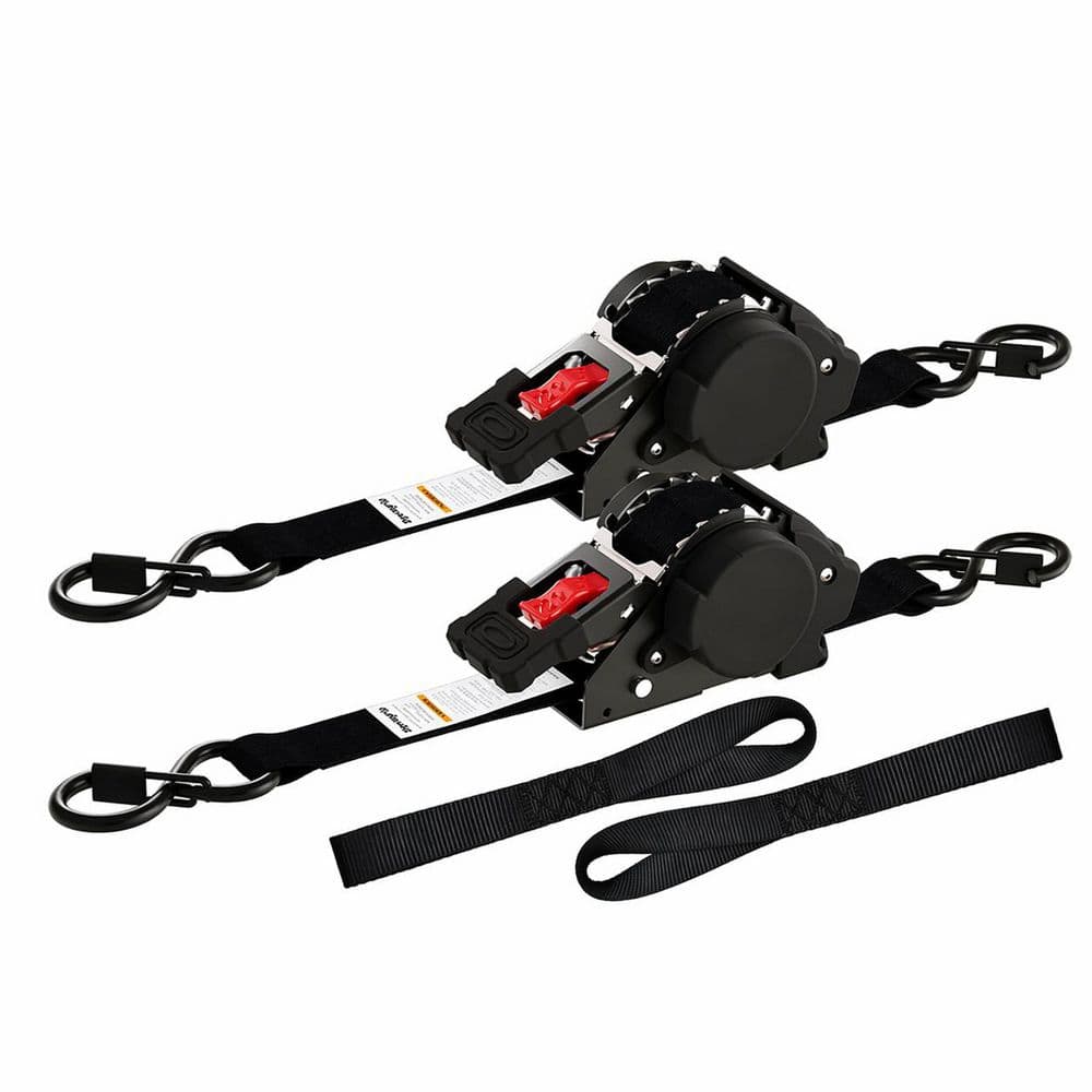 12 ft. x 1 in. Ratchet Fastener Retractable Tie Down Strap Heavy Duty 1760 lb. Break Strength Black 2 Pack price history on PriceWatchPro