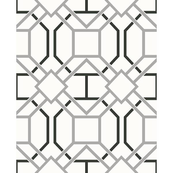 Advantage Dauphin Off-White Lattice Paper Strippable Roll (Covers 56.4 sq. ft.)