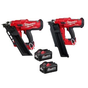 M18 FUEL 3-1/2 in. 18-Volt 30-Degree Lithium-Ion Brushless Cordless Nailer w/3.5 in. 21-DG Nailer, Two 6Ah HO Batteries