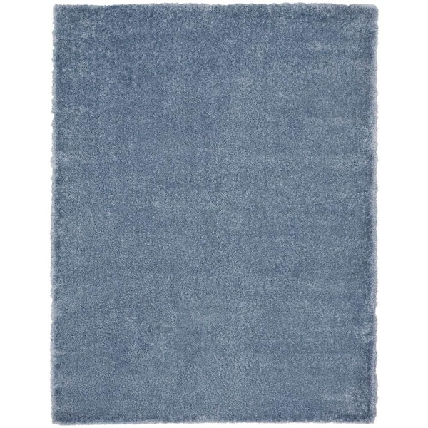 Nourison Dreamy Shag Light Blue 7 ft. x 9 ft. All-over design Contemporary Area Rug