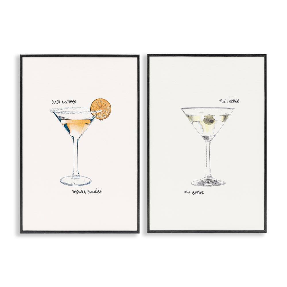 Tequila Cocktails and Phrases by Graffi*tee Studios 2 Pieces Black Framed Food Giclee Art Print 30 in. x 20 in. price history on PriceWatchPro