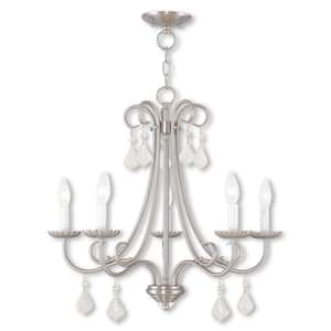 Shirlington 5-Light Brushed Nickel Chandelier with Clear Crystals