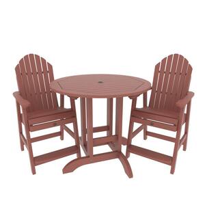 Muskoka 3-Pieces Round Recycled Plastic Outdoor Counter Bistro Dining Set