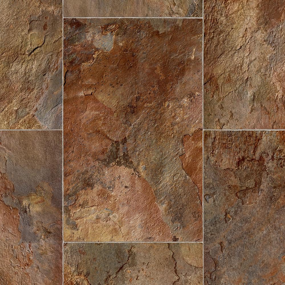 Take Home Sample Rustic Rectangular Slate Clay Vinyl Sheet - 6 in. x 9 in. price history on PriceWatchPro