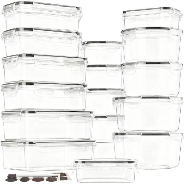 40-Piece Food Storage Containers with Lids Airtight (20 Containers & 20 Lids), 100% Leakproof, Microwave/Dishwasher Safe