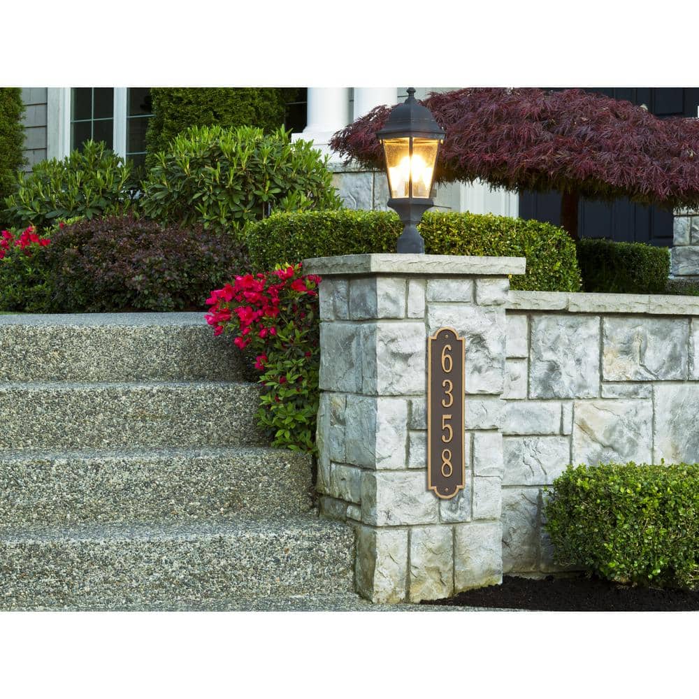 Richmond Vertical Bronze and Gold Metal Address Plaque