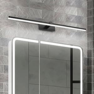 Nimbus 31.7 in. 1-Light Black Modern Minimalist LED Vanity Light Bar Wall Sconce in Cool White (6000K Color Temperature)
