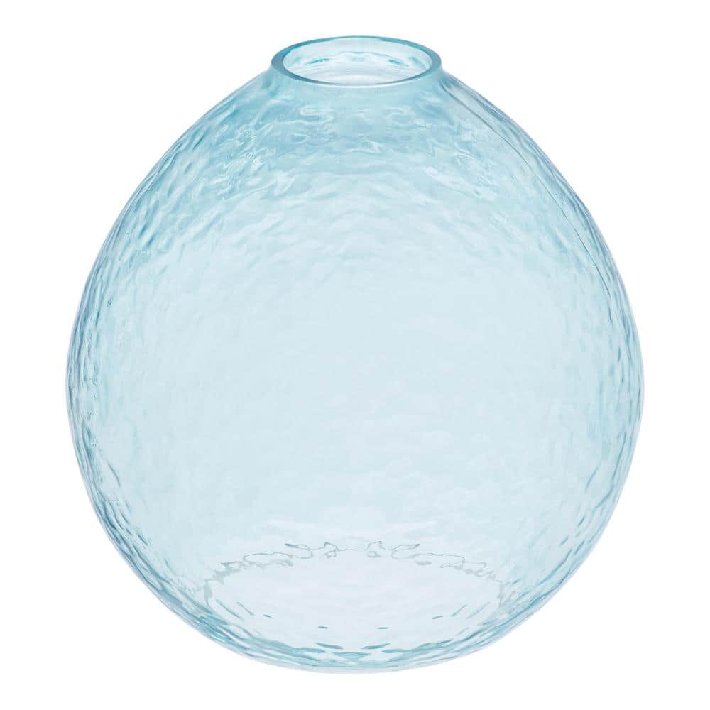 PRIVATE BRAND UNBRANDED 7.16 in. Blue Bubble Glass Globe Pendant