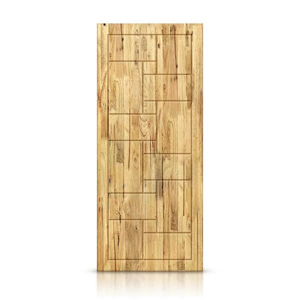 CALHOME 42 in. x 96 in. Hollow Core Weather Oak Stained Pine Wood Interior Door Slab
