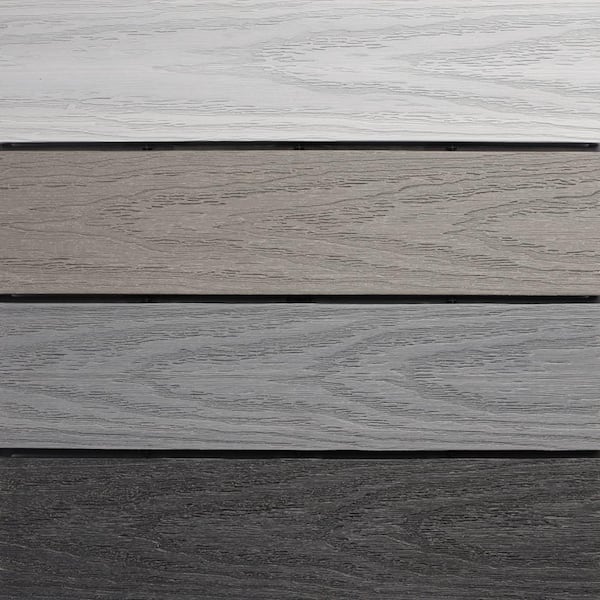 NewTechWood UltraShield Naturale 1 ft. x 1 ft. Quick Deck Outdoor Composite Deck Tile in Mixed Gray (10 sq. ft. per Box)