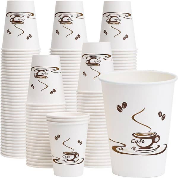 3.54 in. Brown Assorted Colors Disposable Paper Coffee Cups Leak-Free 12 oz. Bulk Hot Cold Beverage (240 Per Case)