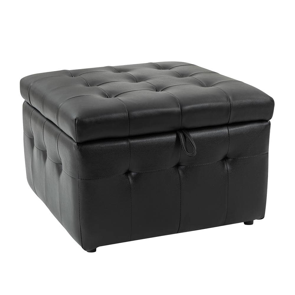 Bona Black Genuine Leather Wide 24 in. Ottoman price history on PriceWatchPro
