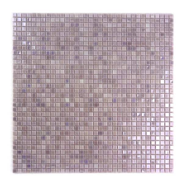 Galaxy Polaris Purple Square Mosaic 3 in. x 3 in. Iridescent Glass Wall Pool Floor Tile Sample