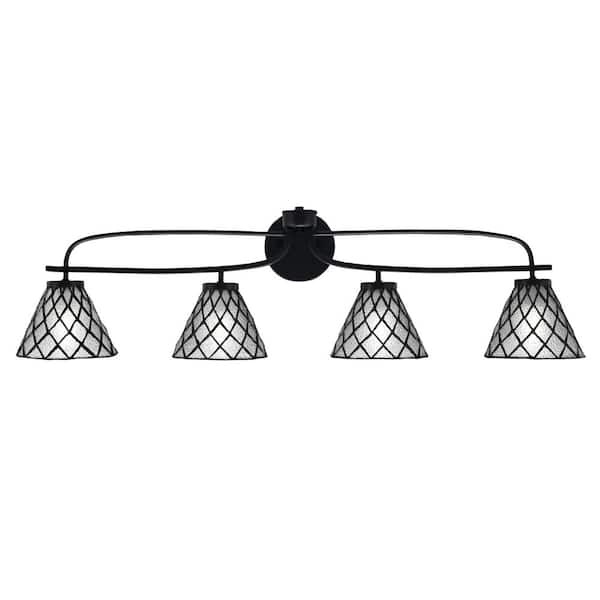 Unbranded Olympia 38.25 in. 4-Light Matte Black Vanity Light