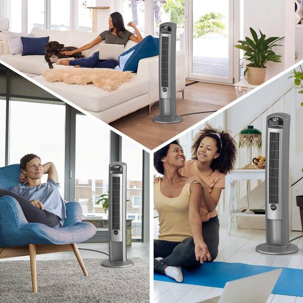 3-Speed Oscillating Platinum Tower Fan 