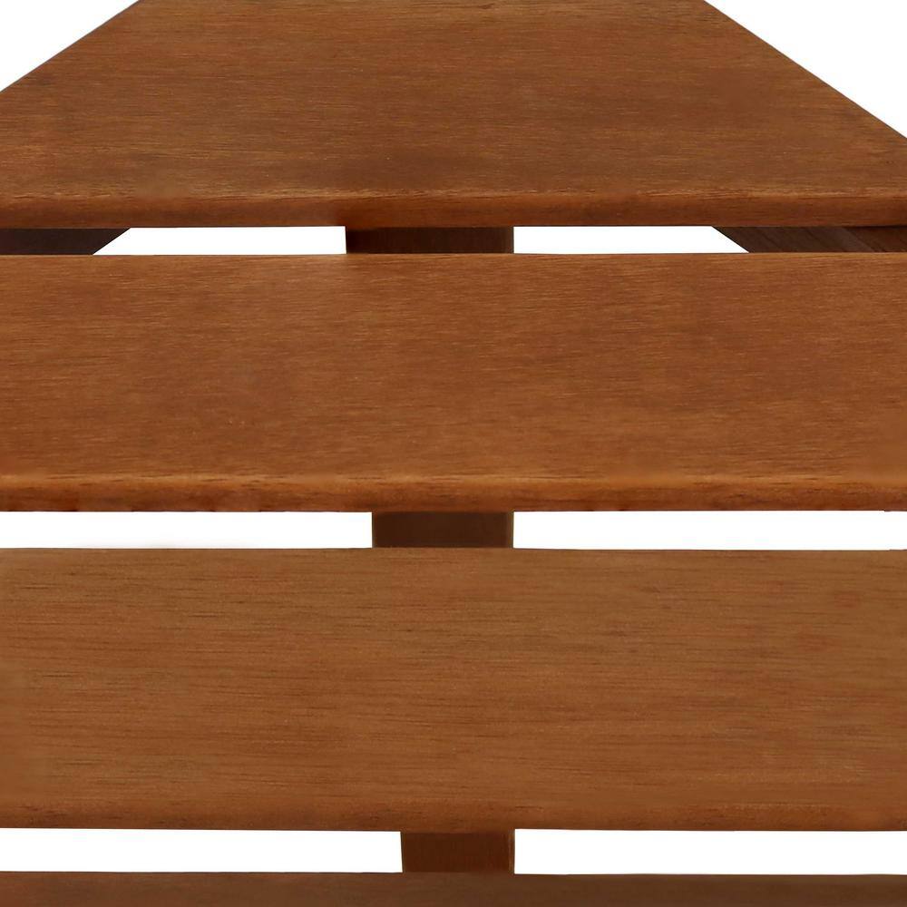 Sunnydaze Brown Meranti Wood 3-Tier Corner Plant Stand