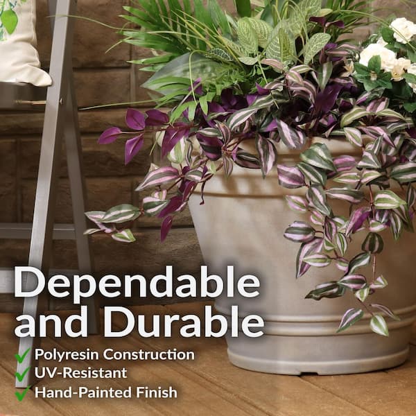Sunnydaze Franklin 20 in. Outdoor Flower Pot Planter in Beige DG