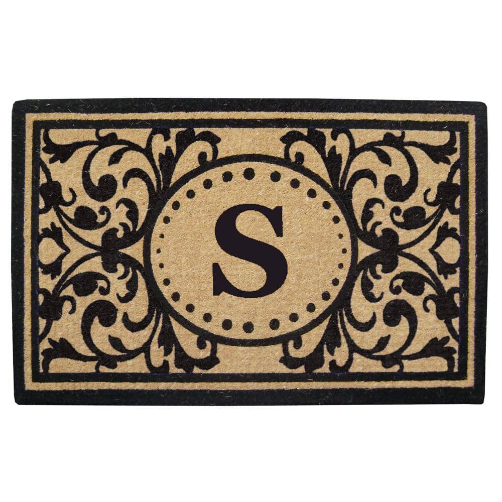 Heavy Duty Black 30 in. x  48 in. Coir Heritage Monogrammed S Indoor Outdoor Door Mat price history on PriceWatchPro