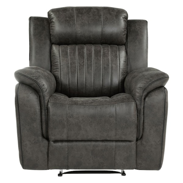 EVERGLADE HOME Morelia Brownish Gray Microfiber Arm Chair