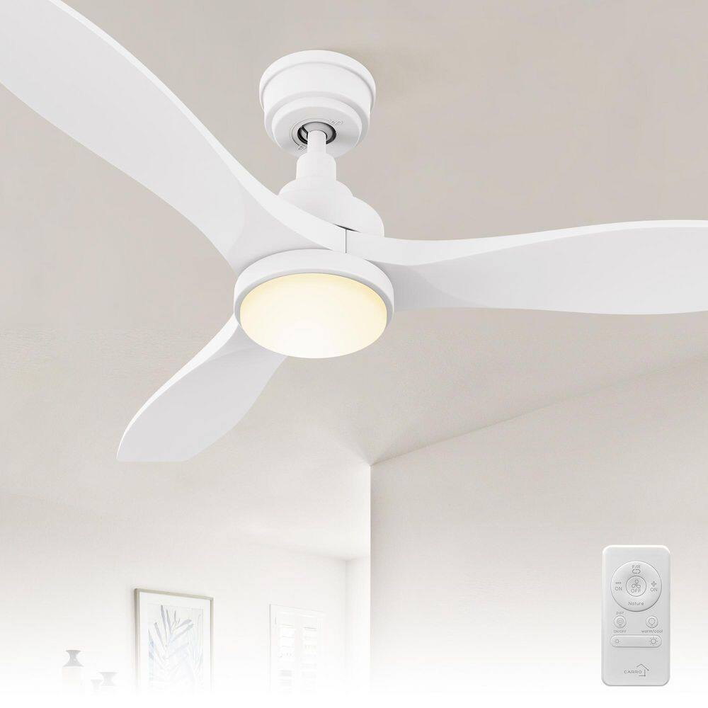 Ultiem 48 in. Indoor Matte White Downrod Solid Wood Blade LED Ceiling Fan, Remote Control, 10-Speed Reversible DC Motor price history on PriceWatchPro